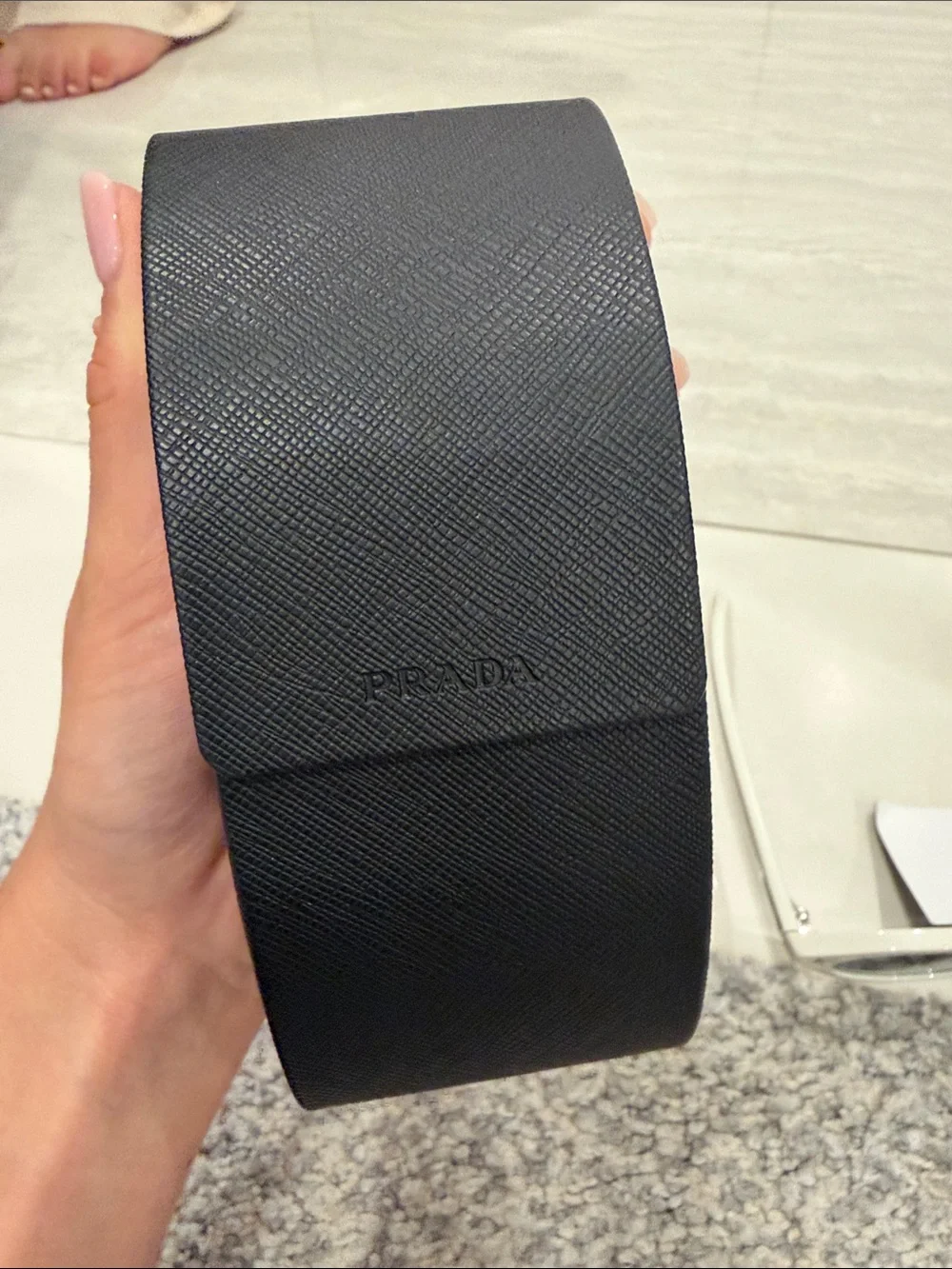 Prada White Round Sunglasses with Black Case (Brand New, Current Season)